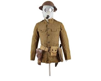 WWI US Army Uniform on Mannequin W/ Accessories