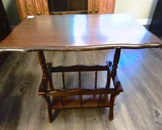 Table and lower magazine store rack.