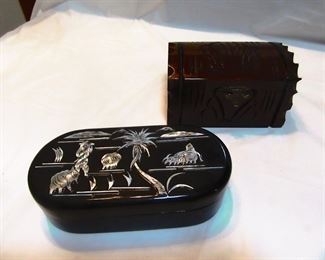 Small jewelry box with inlay.