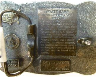 Back of Wyatt Earp buckle.