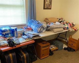 comforters, luggage, infared heater