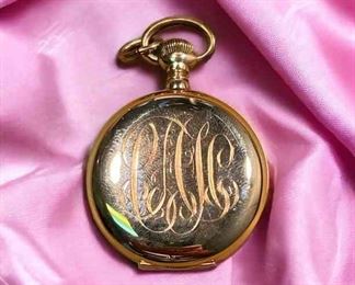14K Gold Diamond 1903 Waltham Pocket Watch