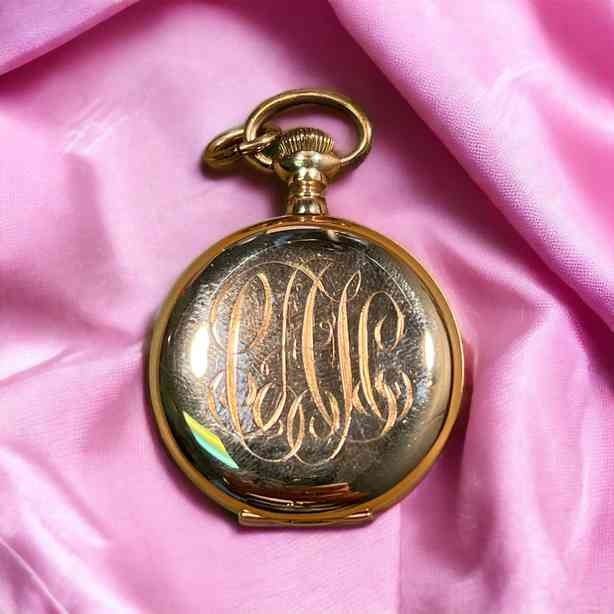 14K Gold Diamond 1903 Waltham Pocket Watch