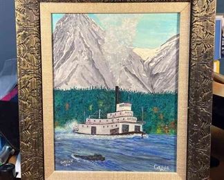 1971 Oil On Board Of Skeena Steamboat