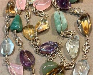 Amethyst, Citrine Jadeite Necklace