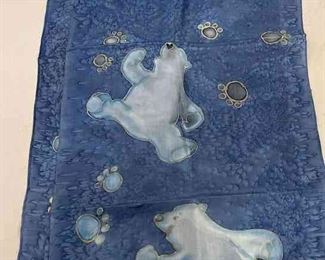 D LeClerc Canada Silk Scarf Polar Bears