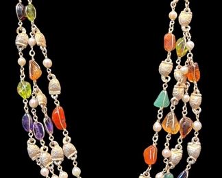 Necklace With Amethyst, Citrine Other Beads