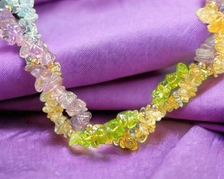 MultiGemstone Beaded Necklace
