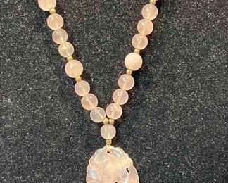 Pink Jadeite Pendant Necklace