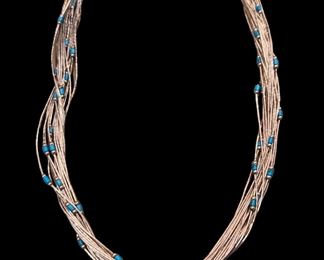 Sterling Turquoise Liquid Silver Necklace