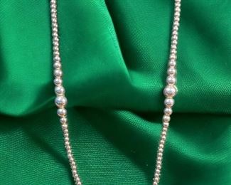 Sterling Ball Chain Necklace Stamped DEC