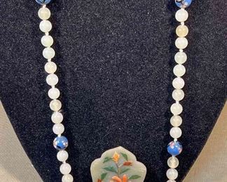 Tourmaline Beaded Necklace Brooch