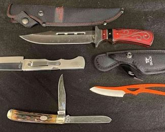 Blackhills Steel Dagger Buck Packlite Caper Knife AG Russell 135VG10 and Marbles Pocket Knife