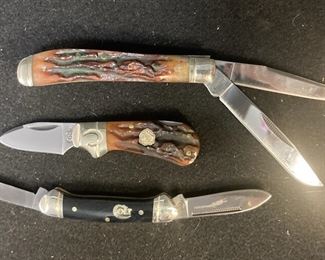 Colt CT324 Antler Handle Folding Knife Colt CT238SB Folding Knife And Marbles MR166 Multi Blade Folding Knife