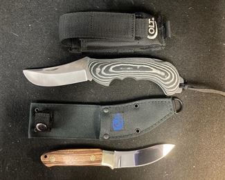 Colt CT497 Brute Folding Knife With Sheath And Colt CT339 Fixed Blade Knife With Sheath