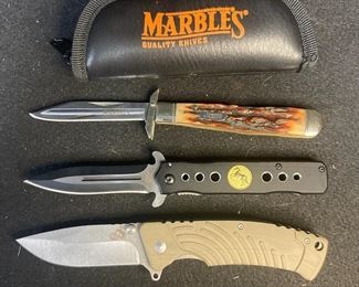 Colt CT669 Folding Knife Colt CT465 Folding Knife And Marbles MR109 Folding Knife With Soft Case