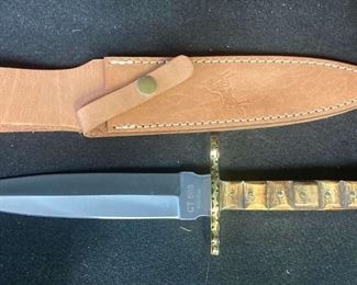 Colt CT808 Stacked Stag Handle Knife With Leather Sheath Made In Pakistan