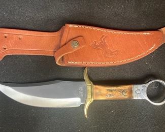 Colt CT846 Bone Handle Bowie Knife With Leather Sheath Made In Pakistan