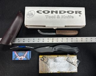 Colt Jacks CT678 Pocket Knife Condor El Salvador Knife And Sheath XPRT S30V Pocket Knife