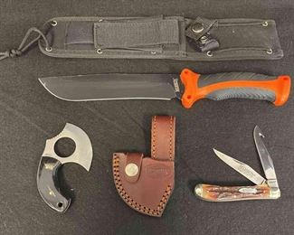 Marbles Survival Knives MR328 MR452 Horn Skinner MR300 Guthook Linerlock Trapper Knife