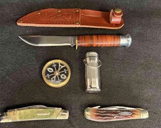 Marbles MR303 Fixed Blade 3 Piece Gift Set MR361 MR300 Guthook Linerlock Trapper Knife