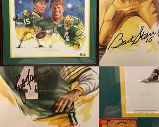 Brett Favre & Bart Starr Green Bay Packers framed Hand Signed 