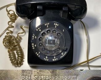 Bell System Property Vintage Black Rotary Phone