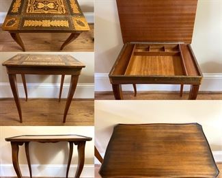 Vintage Italian Marquetry Jewelry
/ Music Box Side Table
