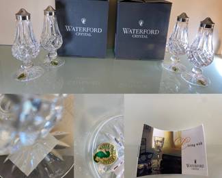 ( 2 ) Sets of Waterford Crystal Salt/Pepper Shakers 