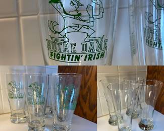 Set of 6 Notre Dame Beer Glasses