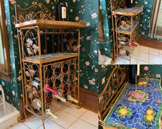 Metal with Mosaic Tiles Wine Rack