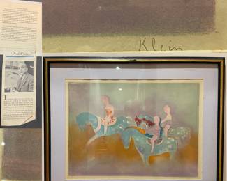 Signed Fred Klein Numbered 215/275 Lithograph with Authentication on back