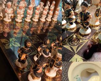 Handmade porcelain chess Set 1960 Royal Dux 