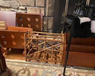 Collection of Magazine Racks (2) Mid Century Albar Aalto style Bentwood Magazine Racks