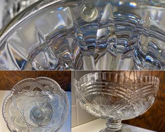 Stamped Waterford Crystal Large Pedestal Bowl
