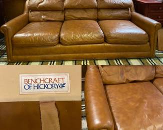 Benchcraft of Hickory Leather Couch 84” L x 38” D x 30” T on Back 