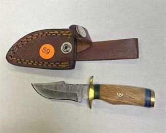 DAMASCUS KNIFE W/ SHEATH