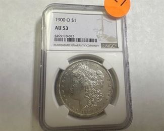 1900-O MORGAN SILVER DOLLAR NGC AU53