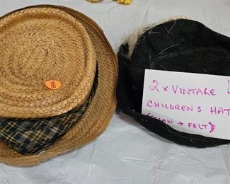 TWO VINTAGE CHILDREN'S HATS