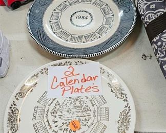 TWO CALENDAR PLATES