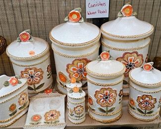 1970’S CANISTERS WOVEN FLORAL