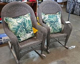 TWO WICKER ROCKERS