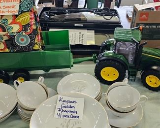 JOHN DEERE TRACTOR AND WAGON