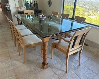 $1400 table 84 x 44 in.; $500 six chairs (arm chairs not available).