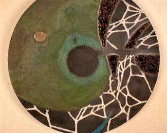 $200, Modern decorative 19" ceramic plate