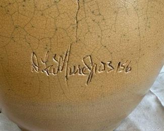 $800, David LaMure, Large ceramic container- Grand Teton's & Birch 13 x 13 x 23