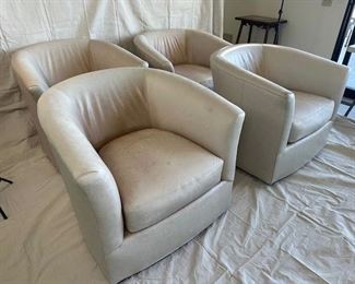 $175 each, Leather swivel chairs (brown faded)