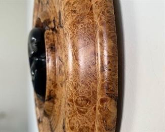 $1200  Dolphin Wall Sculpture 26" - Maple and Hematite Stone, by Nancy & Brian Street #732