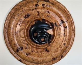 $1200  Dolphin Wall Sculpture 26" - Maple and Hematite Stone, by Nancy & Brian Street #732