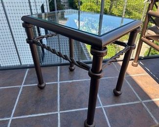 $275 each oversized arm chairs; $175 each ottomans; $175 each tables